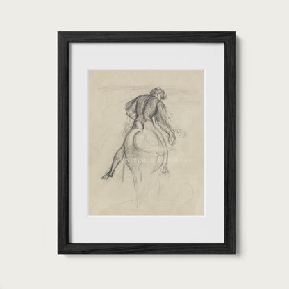 Equestrian Horse and Rider Sketch Art Print