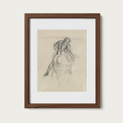 Equestrian Horse and Rider Sketch Art Print