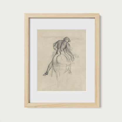 Equestrian Horse and Rider Sketch Art Print