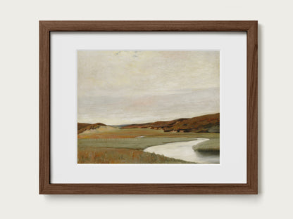 Western Landscape Oil Painting Print Winding River Plains
