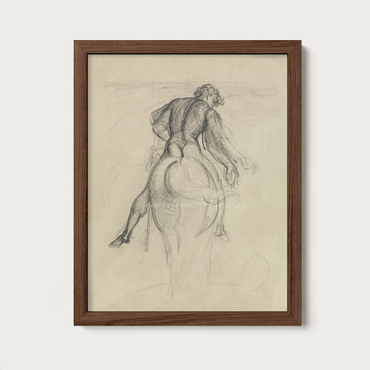 Equestrian Horse and Rider Sketch Art Print