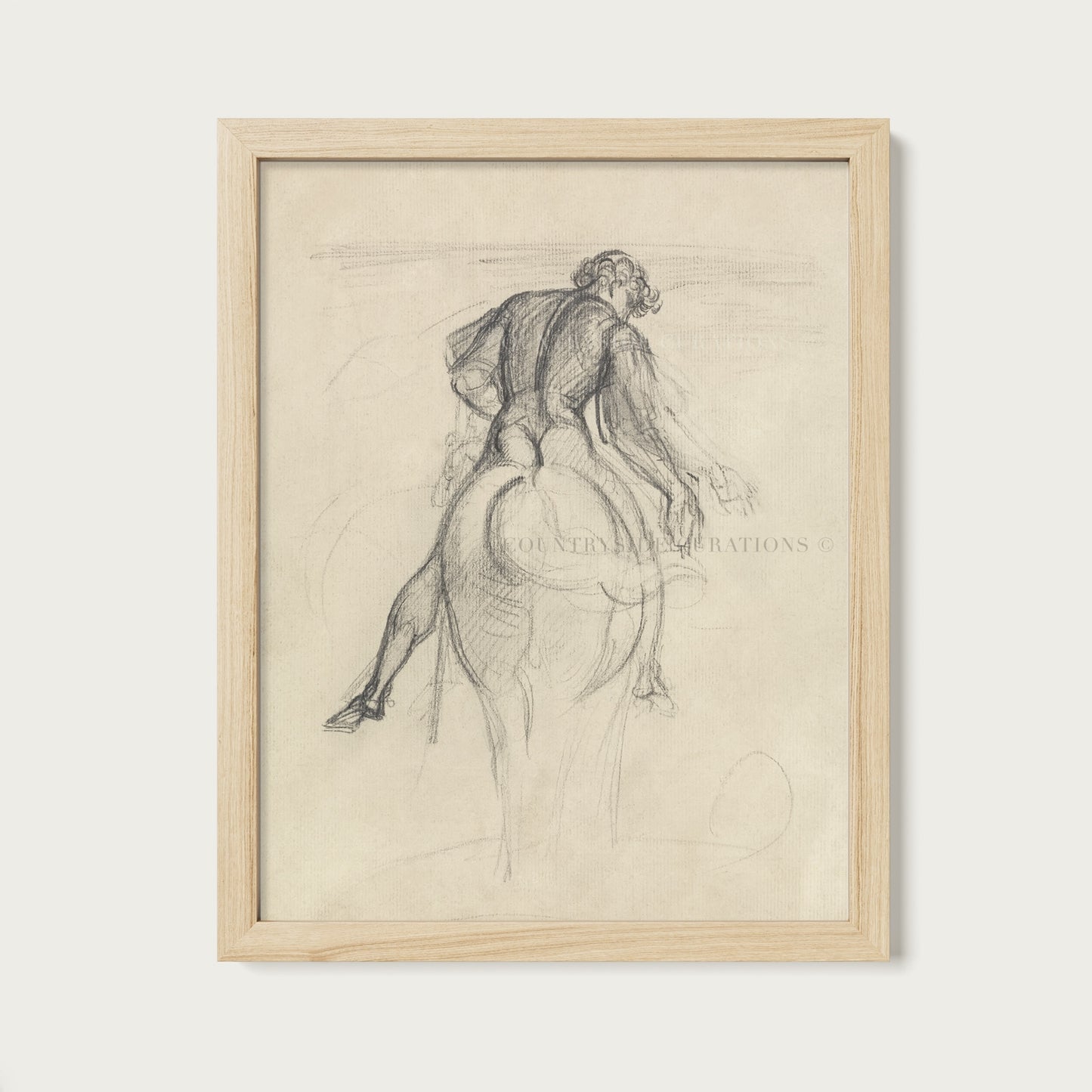 Equestrian Horse and Rider Sketch Art Print